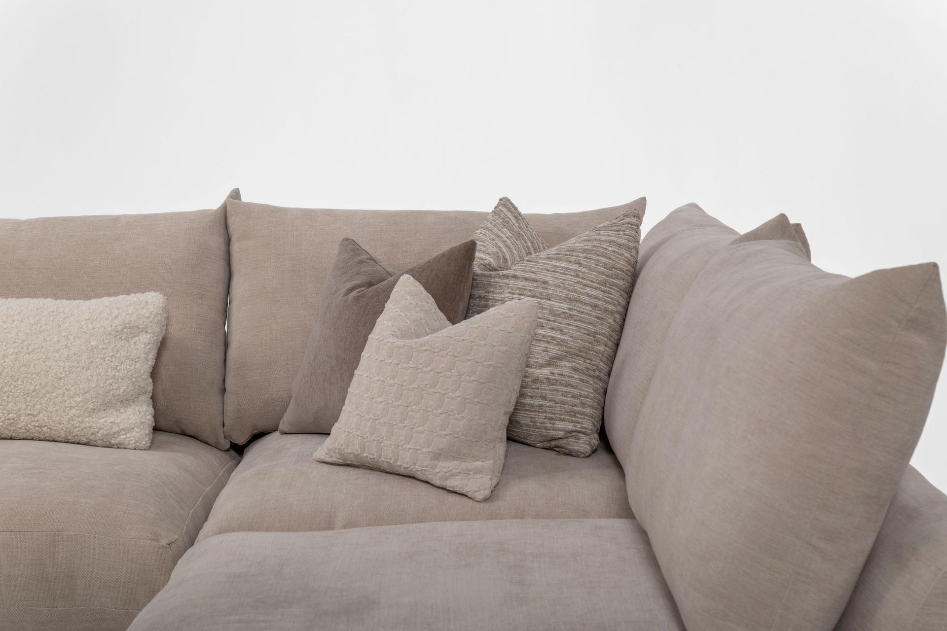 Girona Combi Sofa LHF Digby Beige with Free Footstool