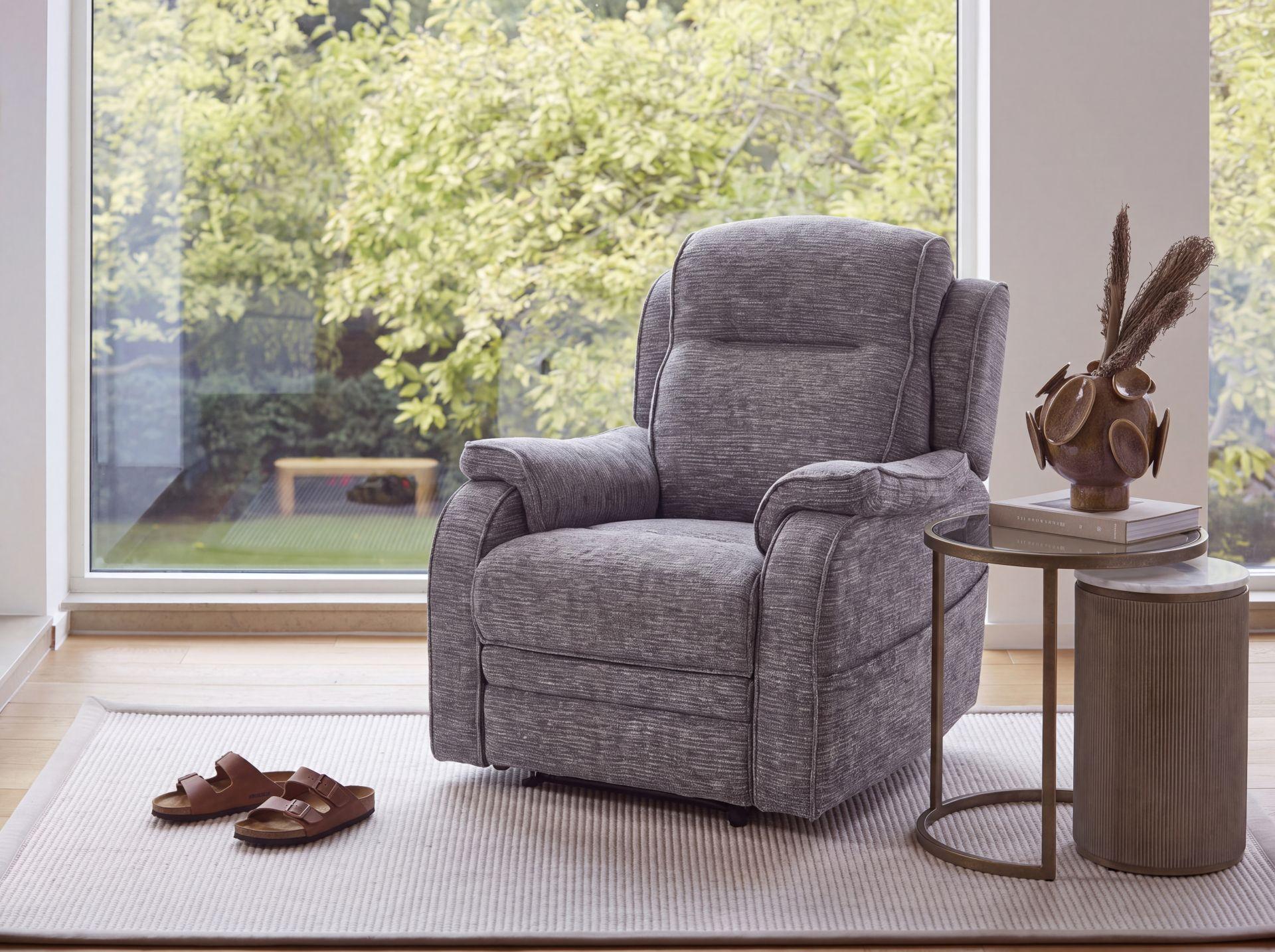 Boston Power Rise and Recline Armchair Waffle Slate