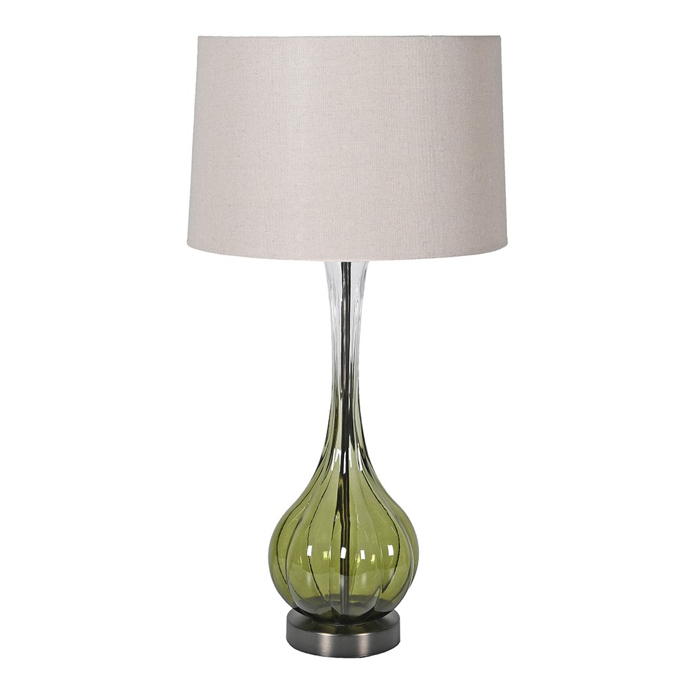 Faded Green Glass Table Lamp