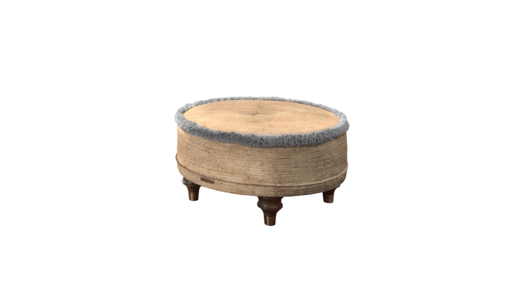 Duresta Harvard Round Footstool Monarch Gold