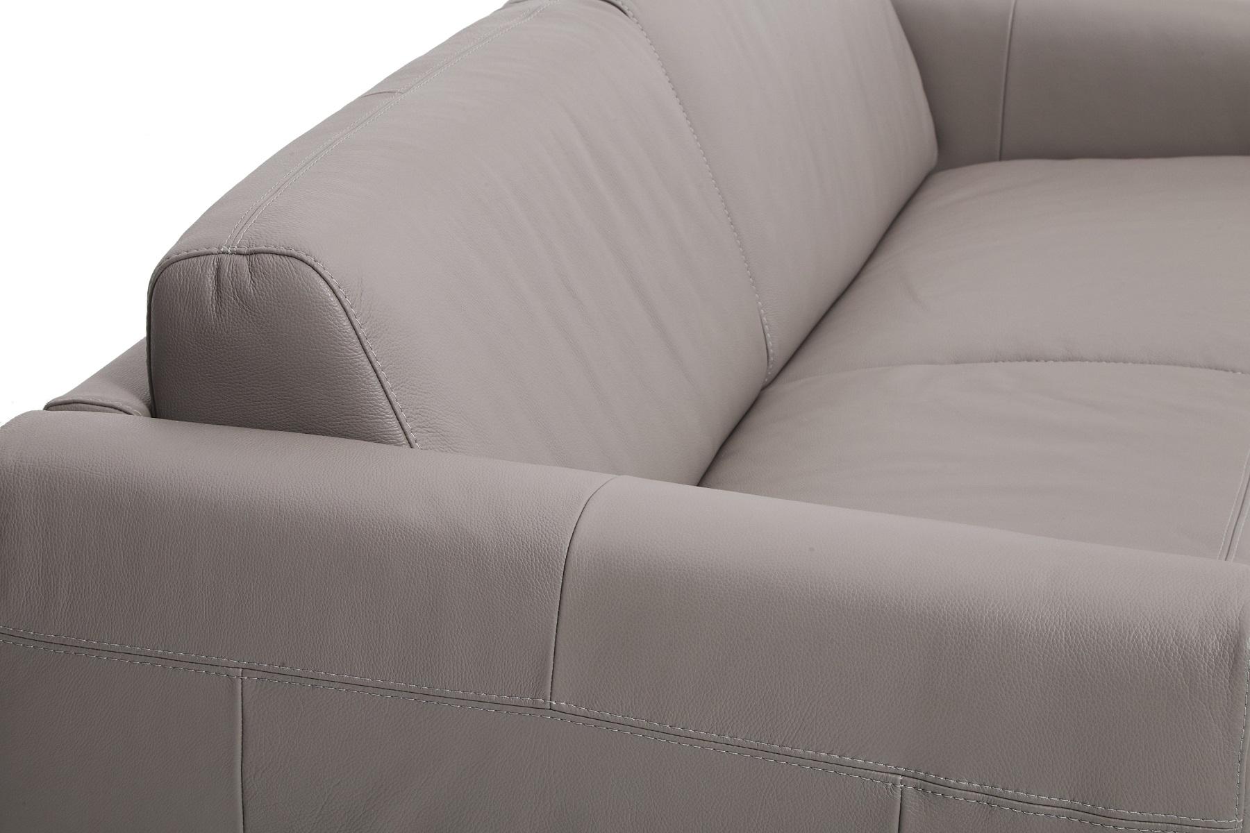 Visconti Leather Sofa Bed - Warm Grey