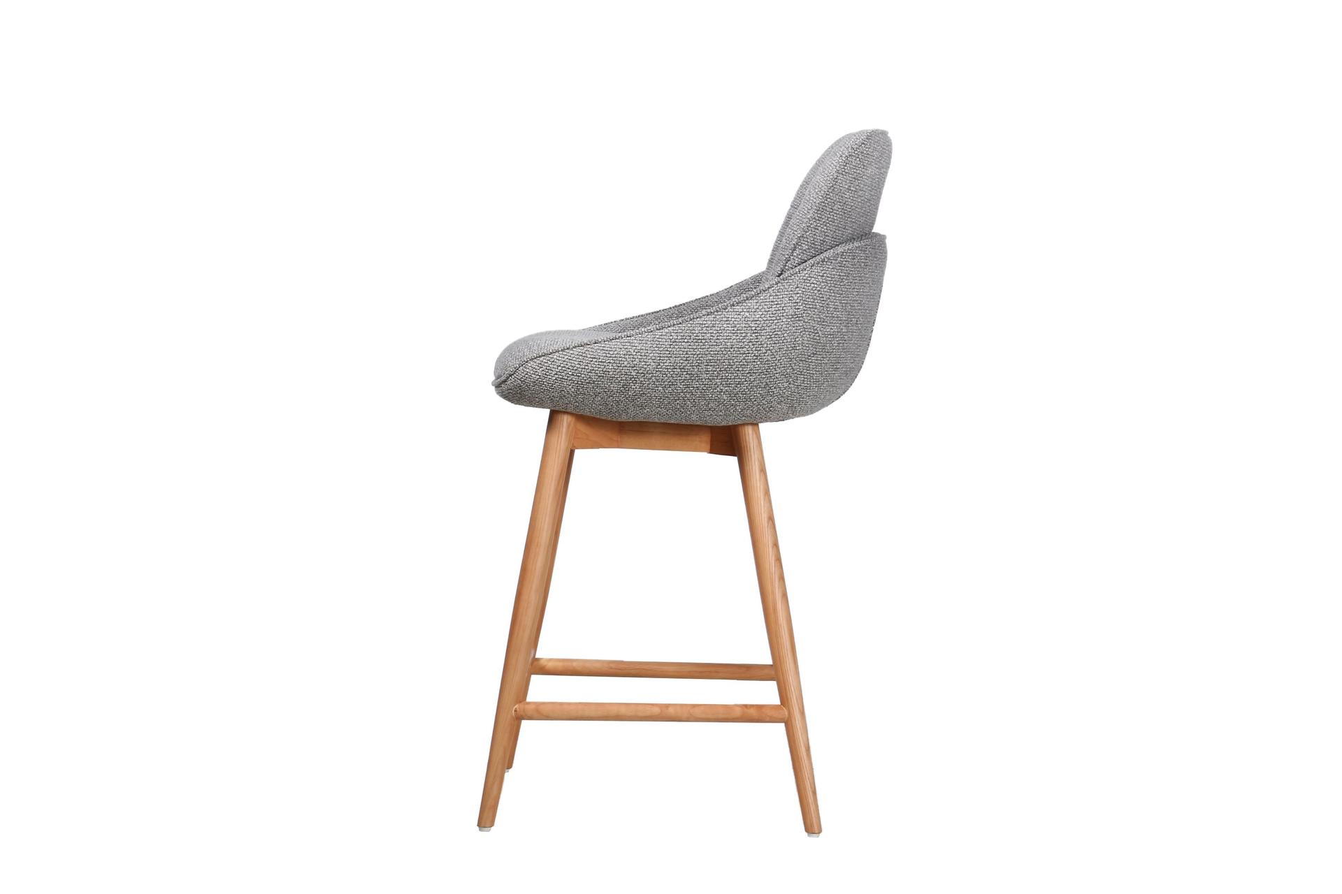 Jesiba Counter Stool Grey with Wooden Base