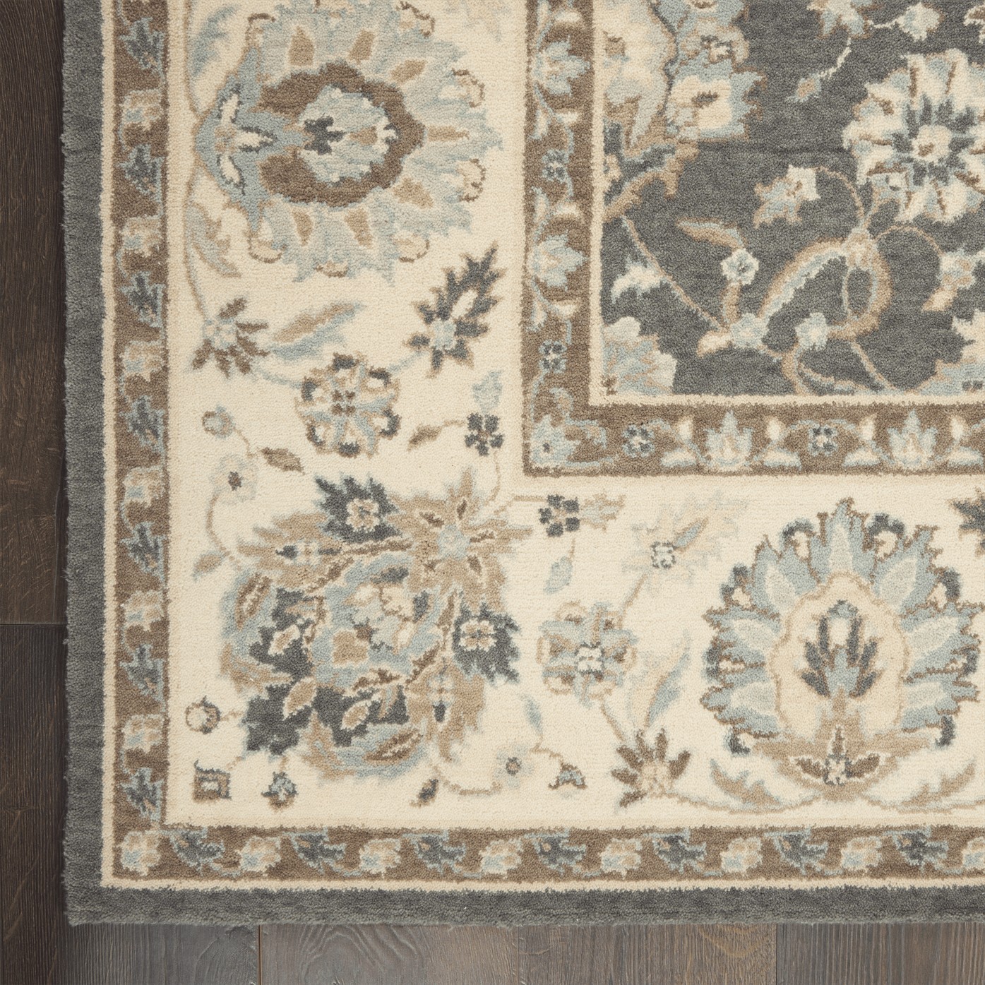 Living Treasures Rug LI16 Grey/Ivory