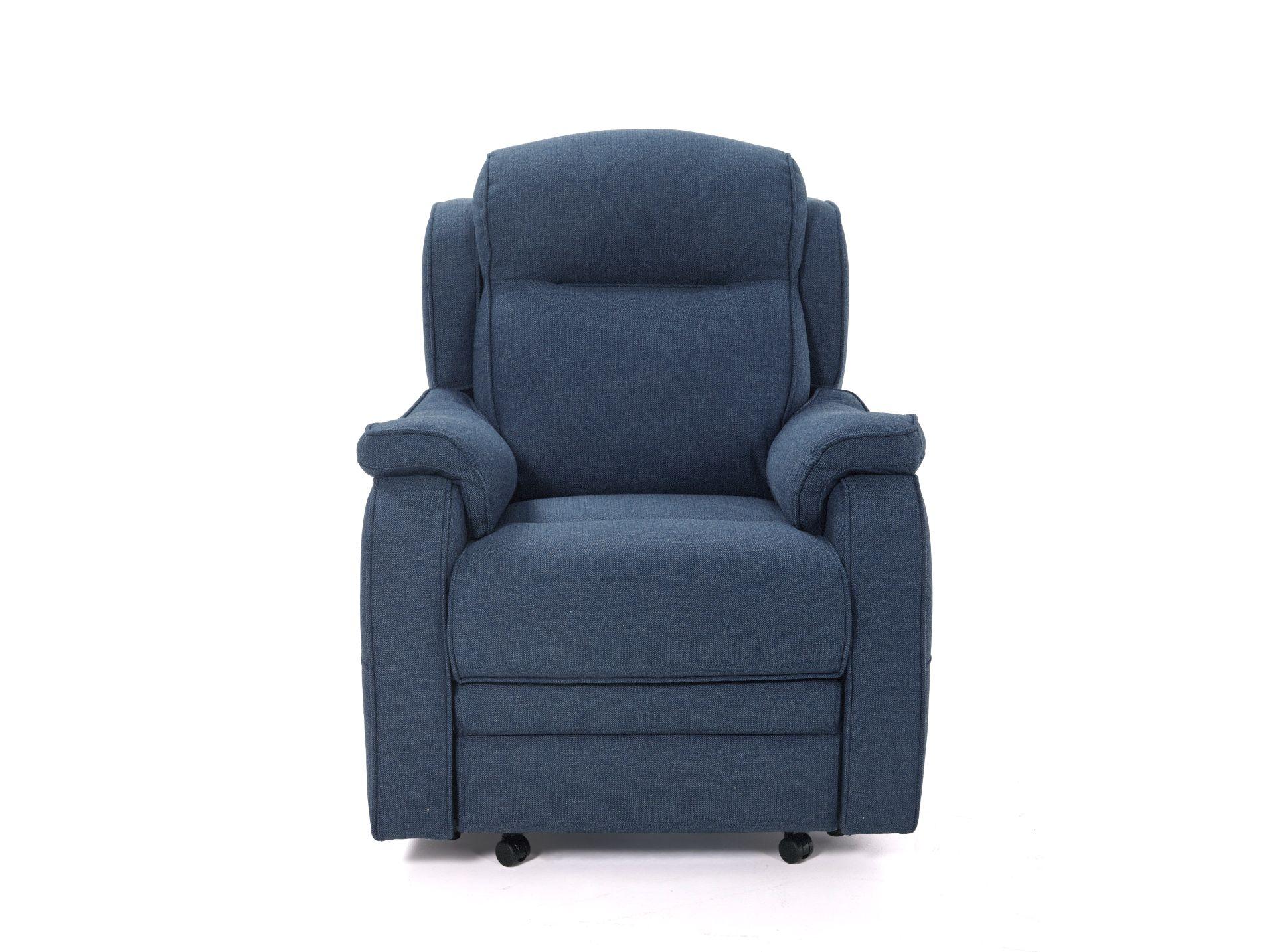 Boston Power Rise and Recline Armchair Herringbone Navy