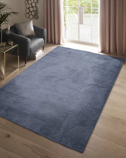 Clarke and Clarke Rug Blue Twilight