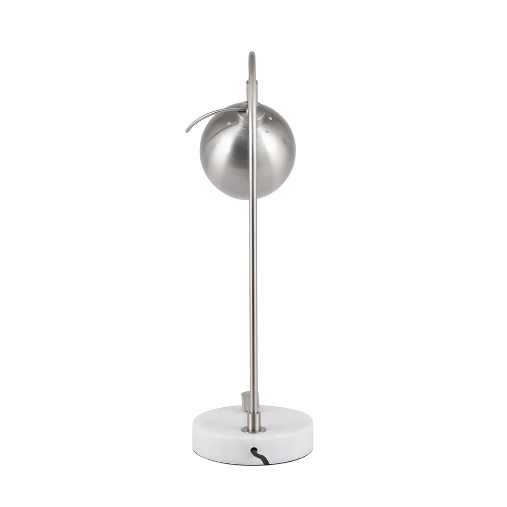 Feliciani Brushed Silver and White Marble Table Lamp