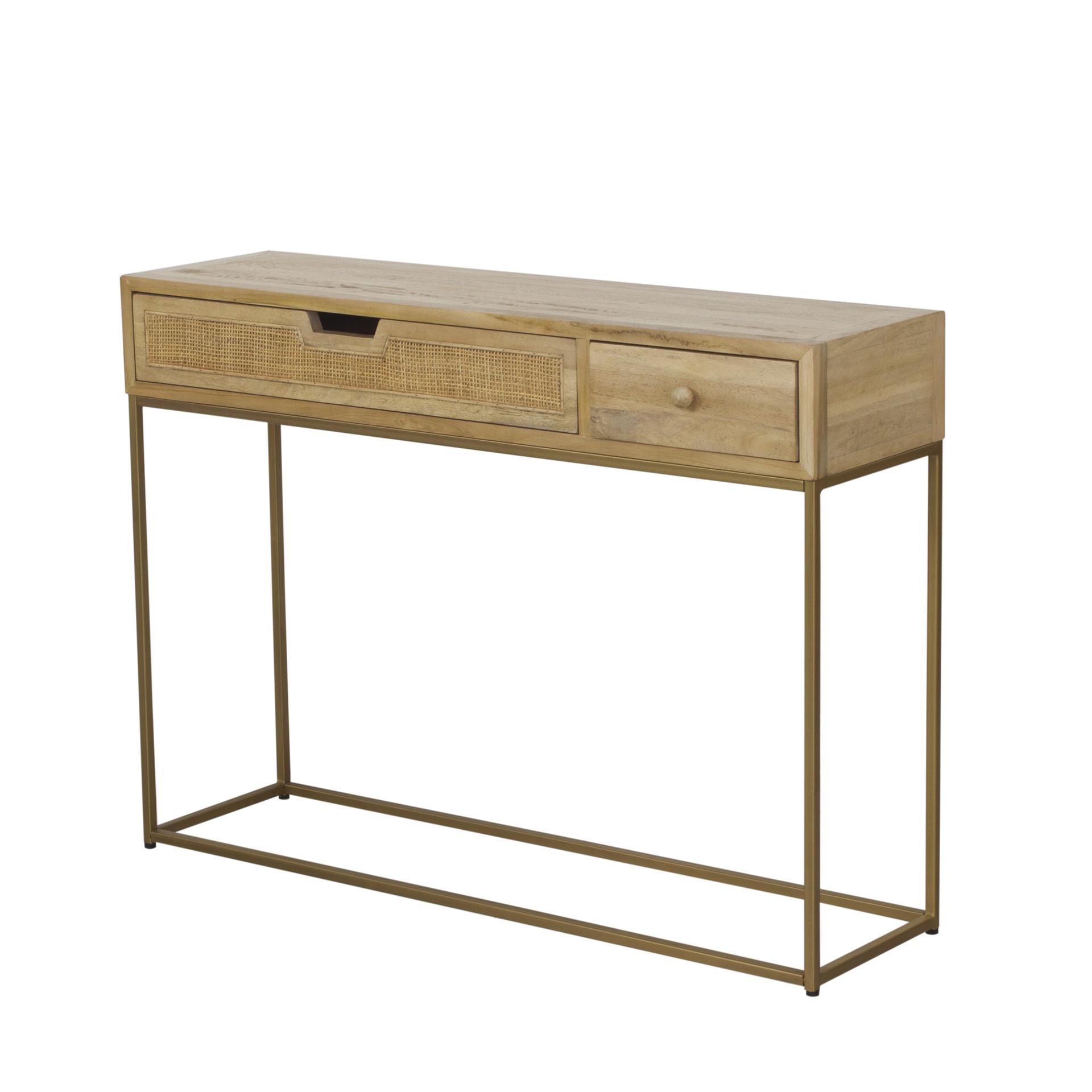 Rattan 2 Drawer Console