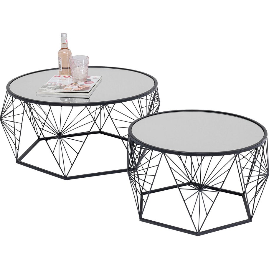 Cobweb Black Coffee Table Set of 2