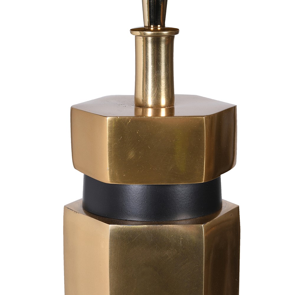 Gold Hexagon Table Lamp with Shade