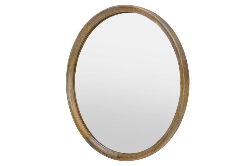 Leon Round Solid Wood Mirror