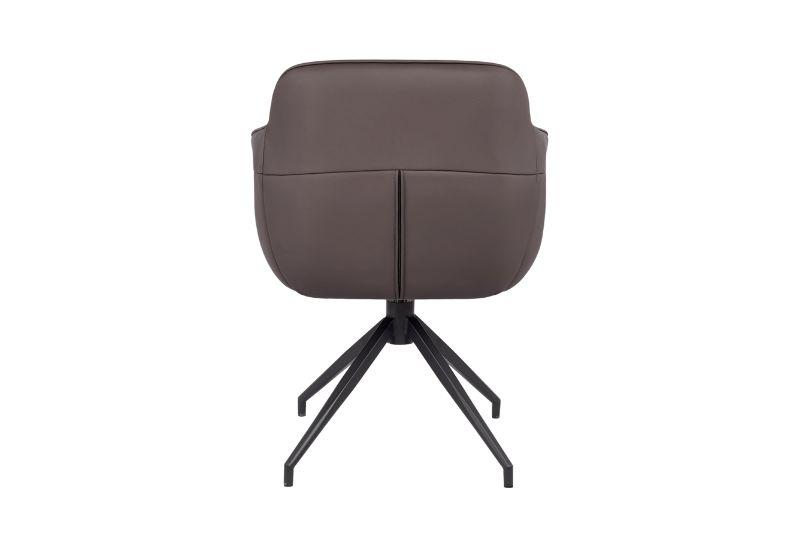 Amrita Swivel Dining Chair Mid Grey Leather