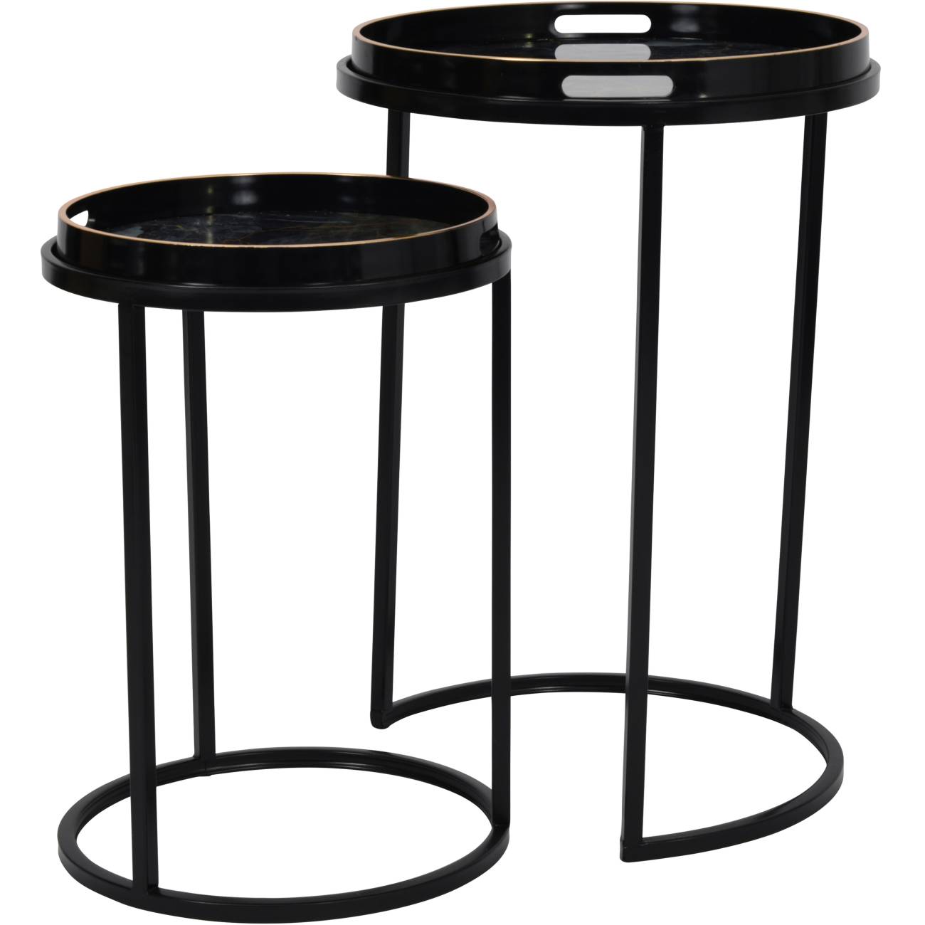 Vesuvius Black and Gold Nest of Tables