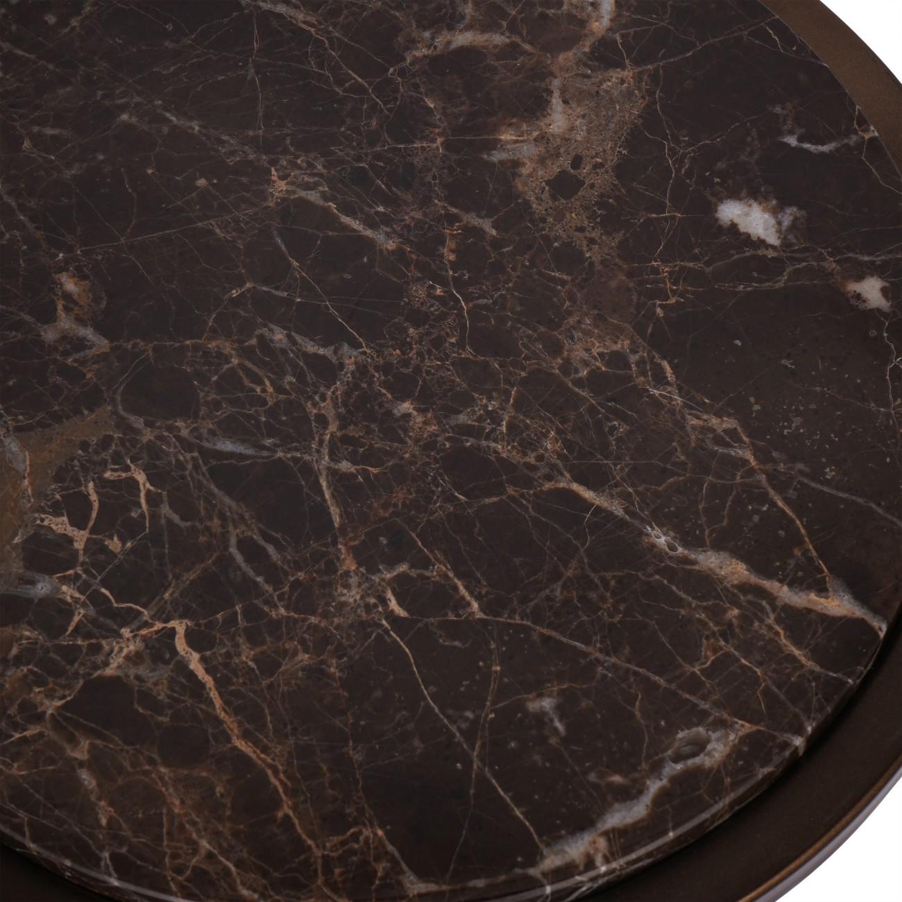 Iota Accent Table Brown Marble