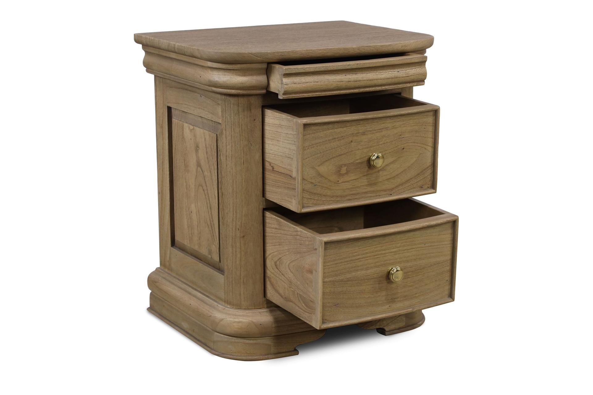 Merville 3 Drawer Bedside Table