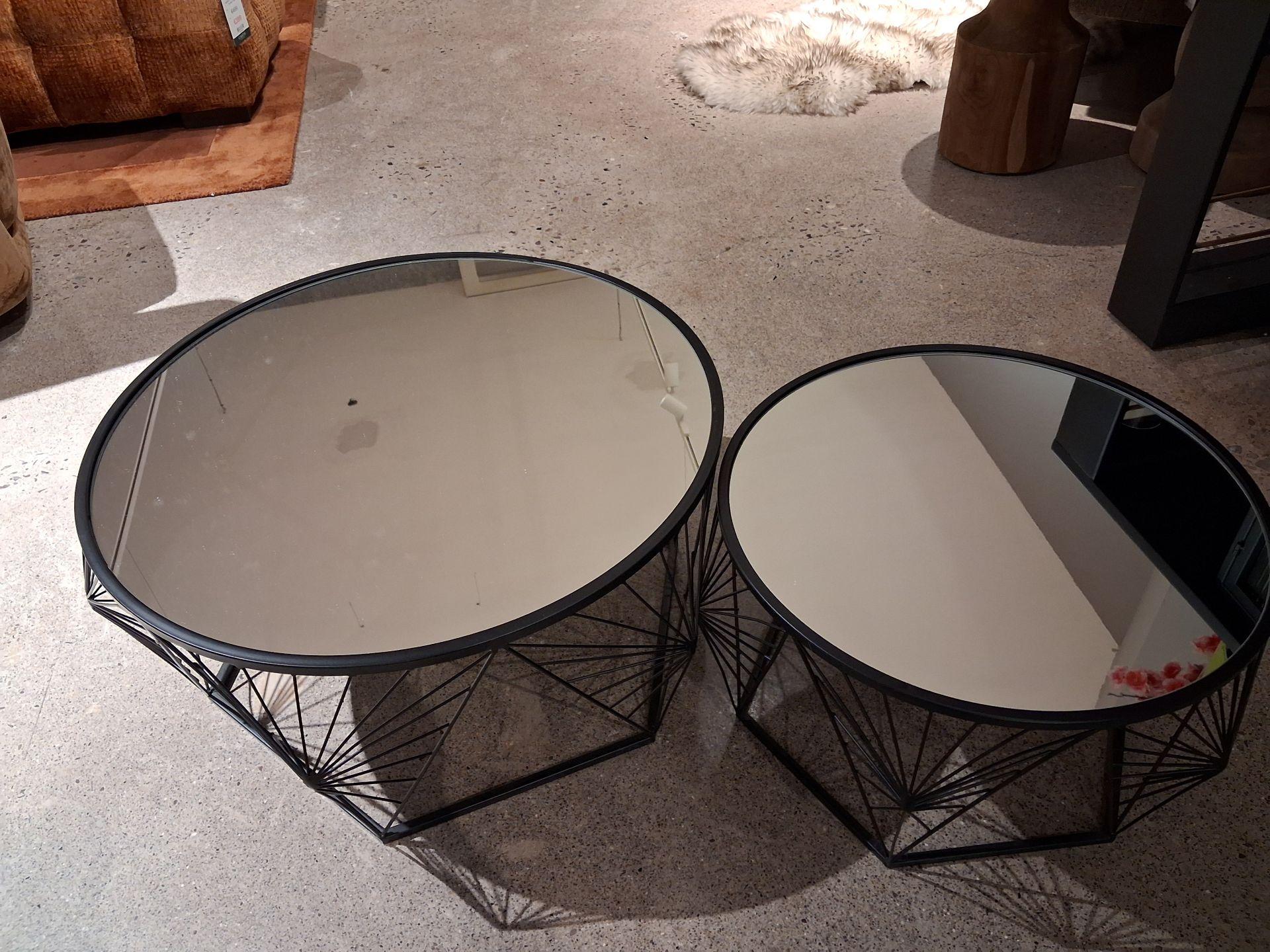 Set of 2 Mirror Tables - Clearance Cork