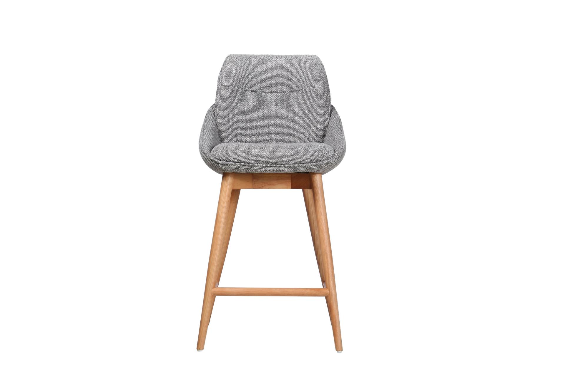 Jesiba Counter Stool Grey with Wooden Base