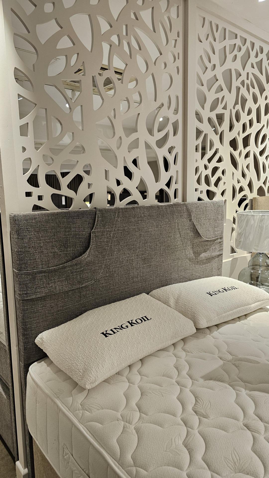 King Koil Superior 5ft Pocket Bed Set - Mattress, Base, Headboard - Clearance Cork