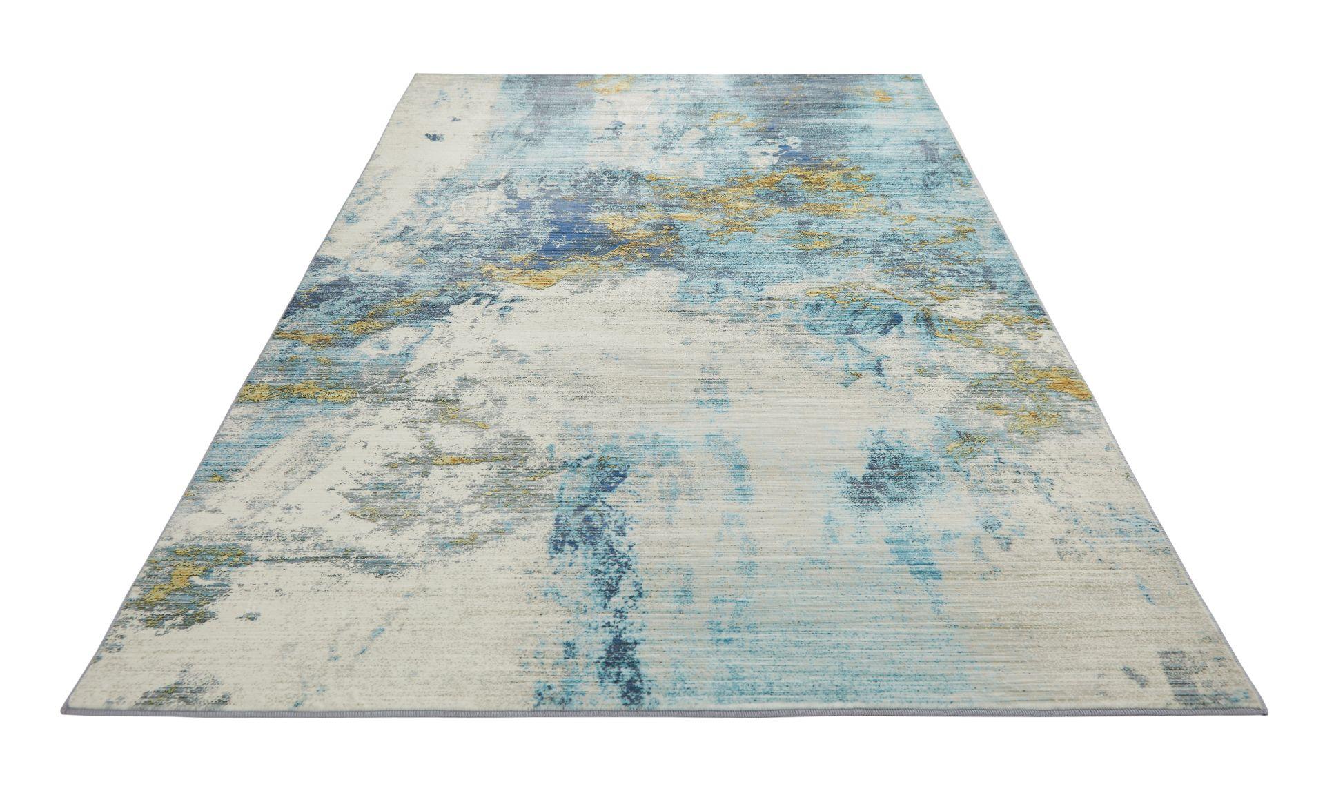 Concept Looms LUX04 Washable Rug Blue Gold