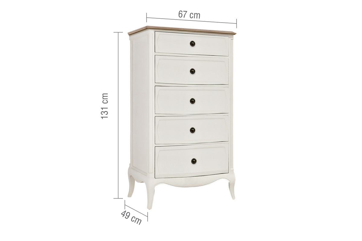 Amelie 5 Drawer Tallboy