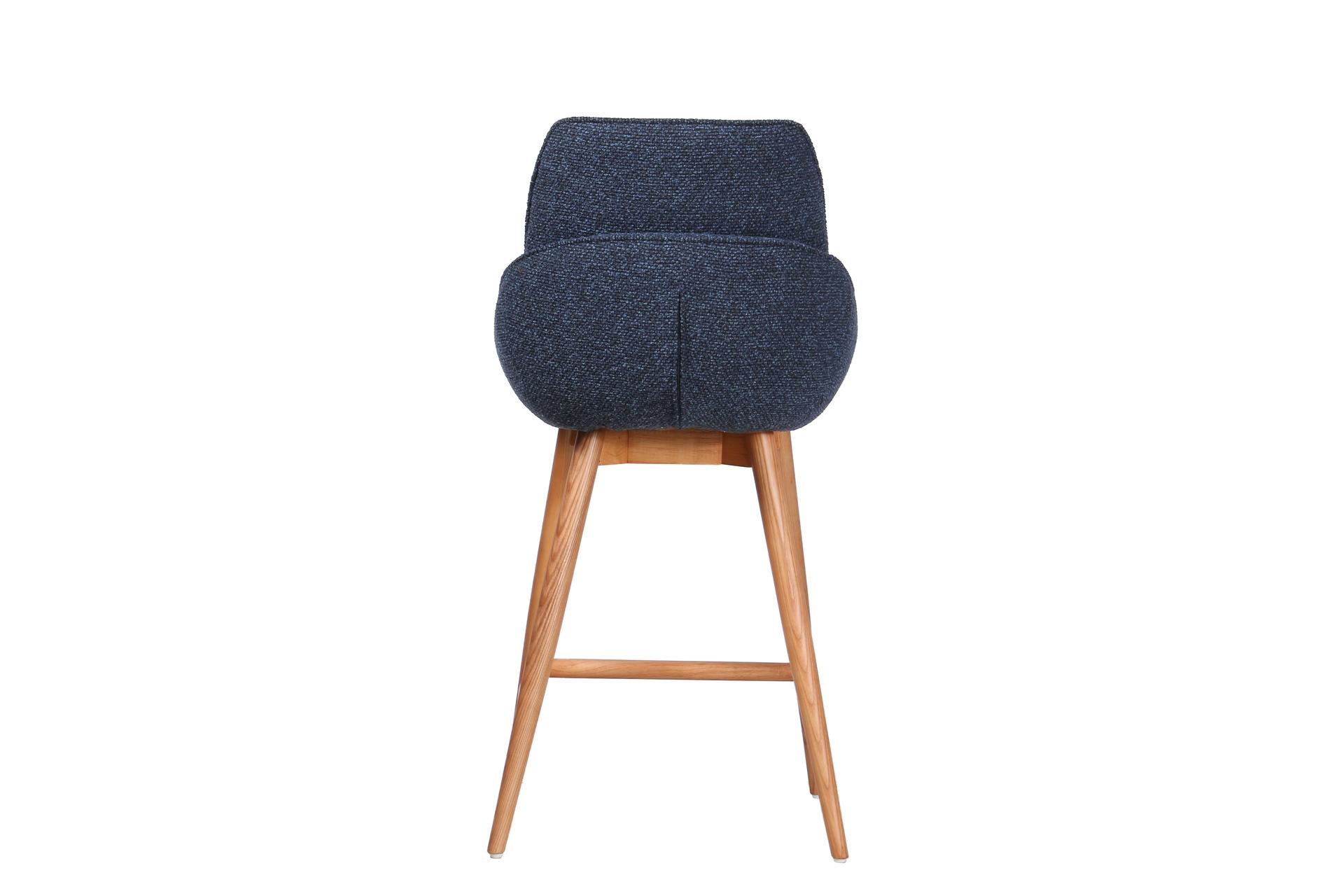 Jesiba Counter Stool Dark Blue with Wooden Base