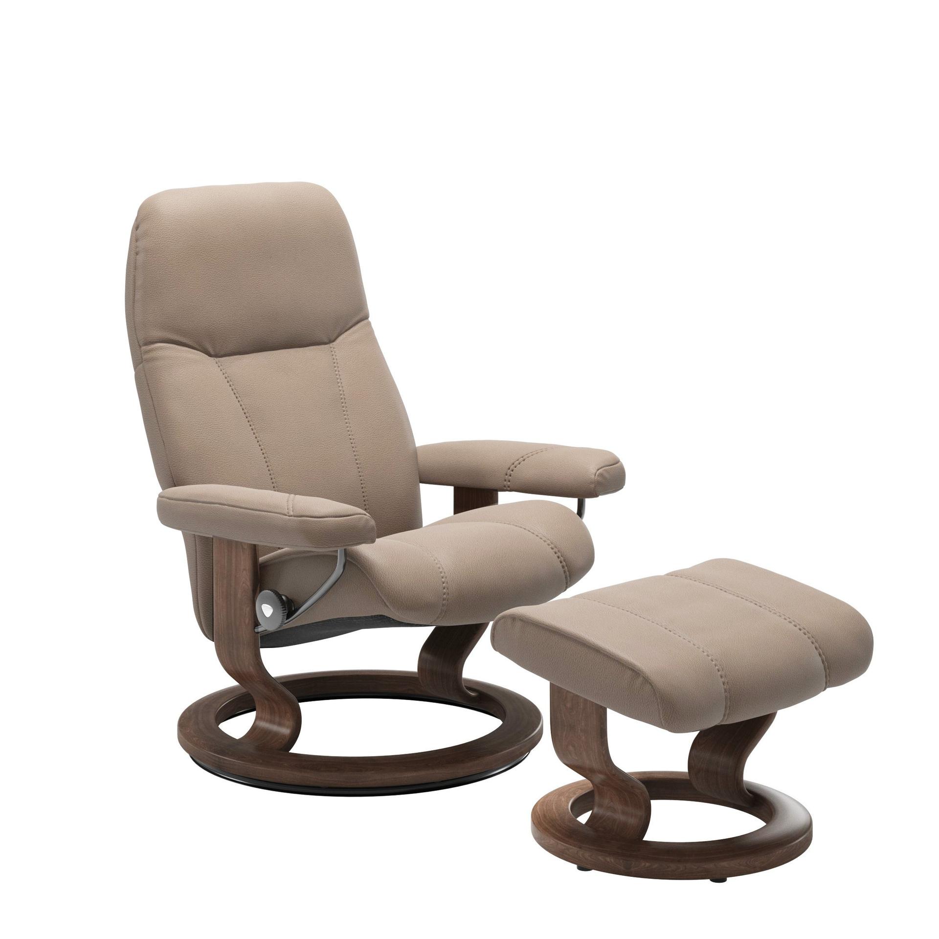 Stressless Consul Mole Medium Clas Recliner Chair and Stool