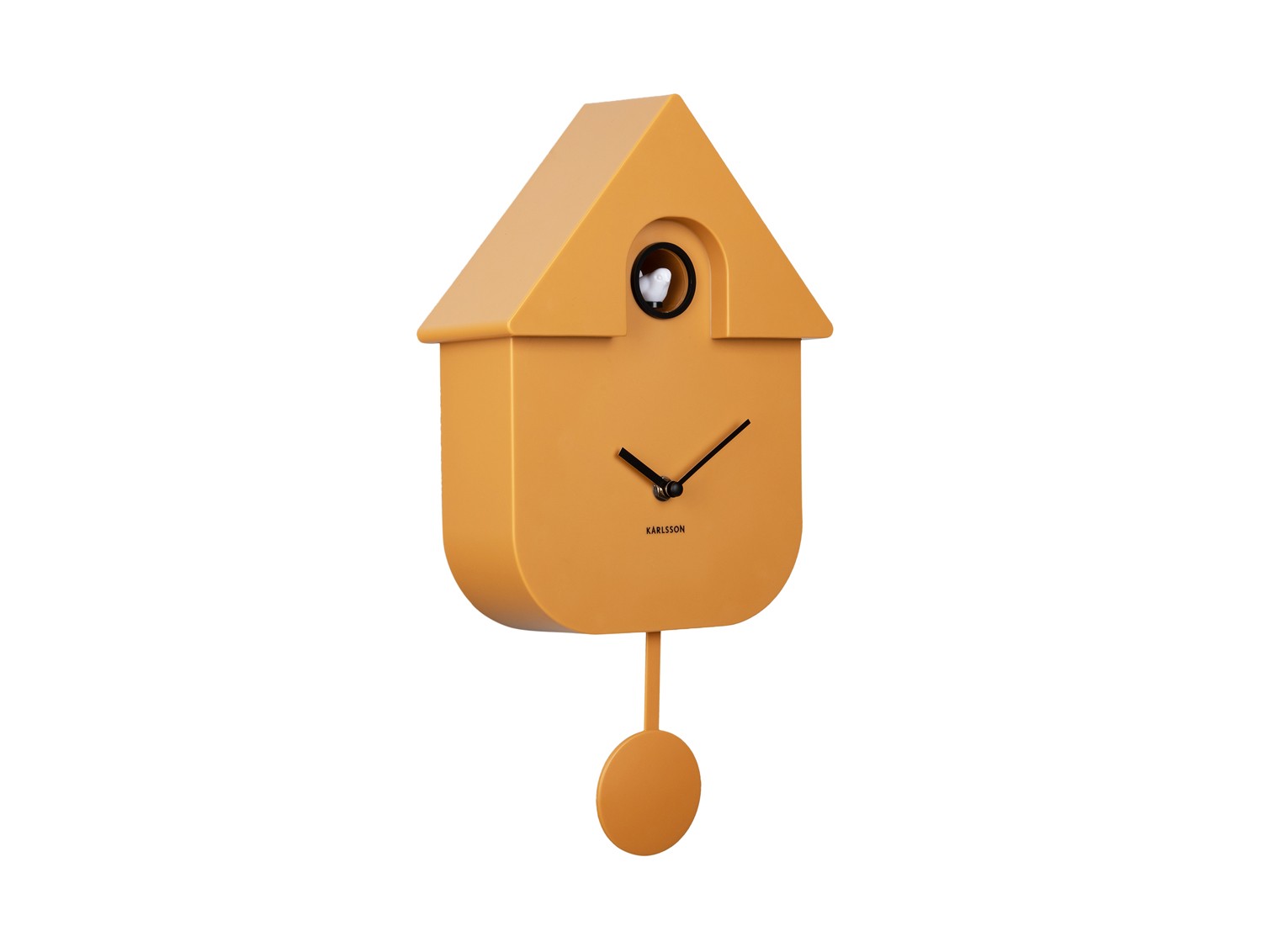 Modern Cuckoo Wall Clock - Ochre Yellow