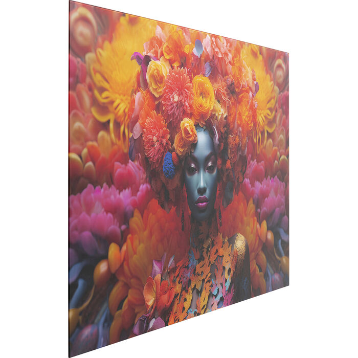 Floral Woman Glass Picture