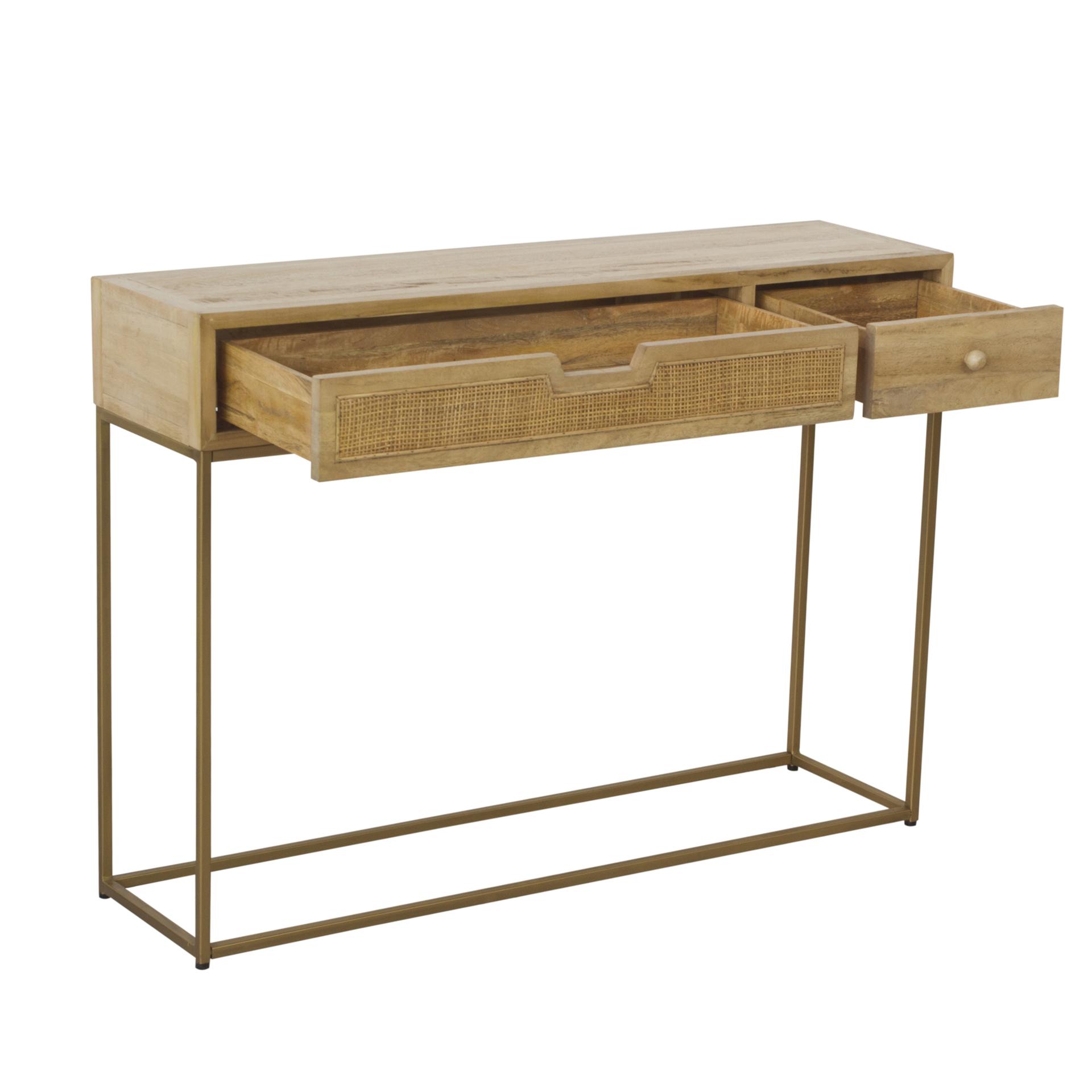 Rattan 2 Drawer Console
