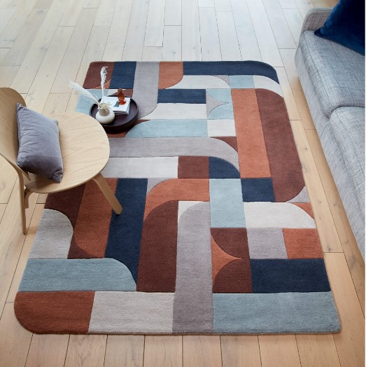 Matrix Klotski Terracotta Rug