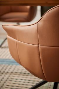 Amrita Swivel Dining Chair Tan Leather