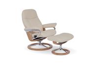 Stressless Consul Cream Large Recliner Chair and Stool