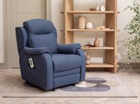 Boston Power Rise and Recline Armchair Herringbone Navy