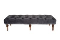Victoria Footstool Plush Asphalt