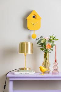 Modern Cuckoo Wall Clock - Bright Yellow