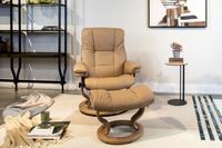 Stressless Mayfair Recliner Chair & Stool Medium Beige/Oak
