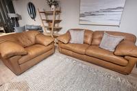 Bamburgh 3 Seater Leather Sofa & Armchair – Clearance Cork
