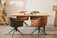 Amrita Swivel Dining Chair Tan Leather