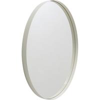 Greige Round Mirror