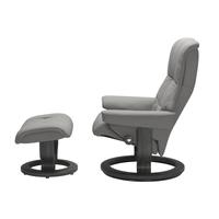 Stressless Mayfair Recliner Chair & Stool Medium Silver Grey/Grey