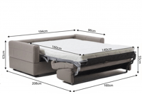 Visconti 3 Seater Leather Sofa Bed Warm Grey