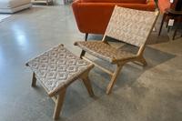 Vasto Garden Lounge Chair and Hocker Set - Clearance Limerick
