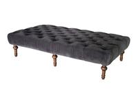 Victoria Footstool Plush Asphalt