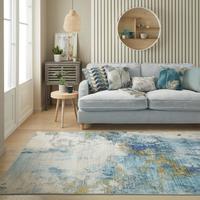 Concept Looms LUX04 Washable Rug Blue Gold