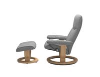 Stressless Consul Wild Dove Small Recliner Chair and Stool