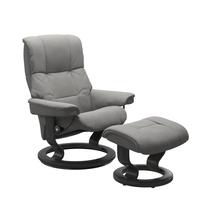 Stressless Mayfair Recliner Chair & Stool Medium Silver Grey/Grey