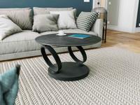 Astra Eolia Black and Glass Coffee Table Astra Eolia Black and Glass Coffee Table