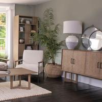 Skyline Grey Porcelain Table Lamp with Shade