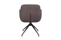 Amrita Swivel Dining Chair Mid Grey Leather