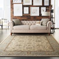 Living Treasures Rug LI16 Ivory/Aqua Living Treasures Rug LI16 Ivory/Aqua