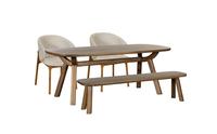 Mason Dining Table & Bench & 2 Dining Chairs - Bundle
